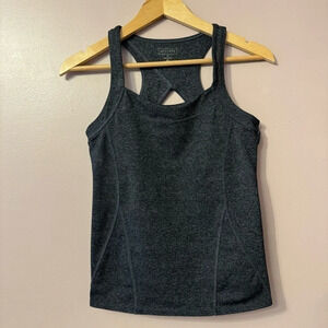 Athleta Charcoal Gray Switchback Tank Support  Sport Bra Top Size S
